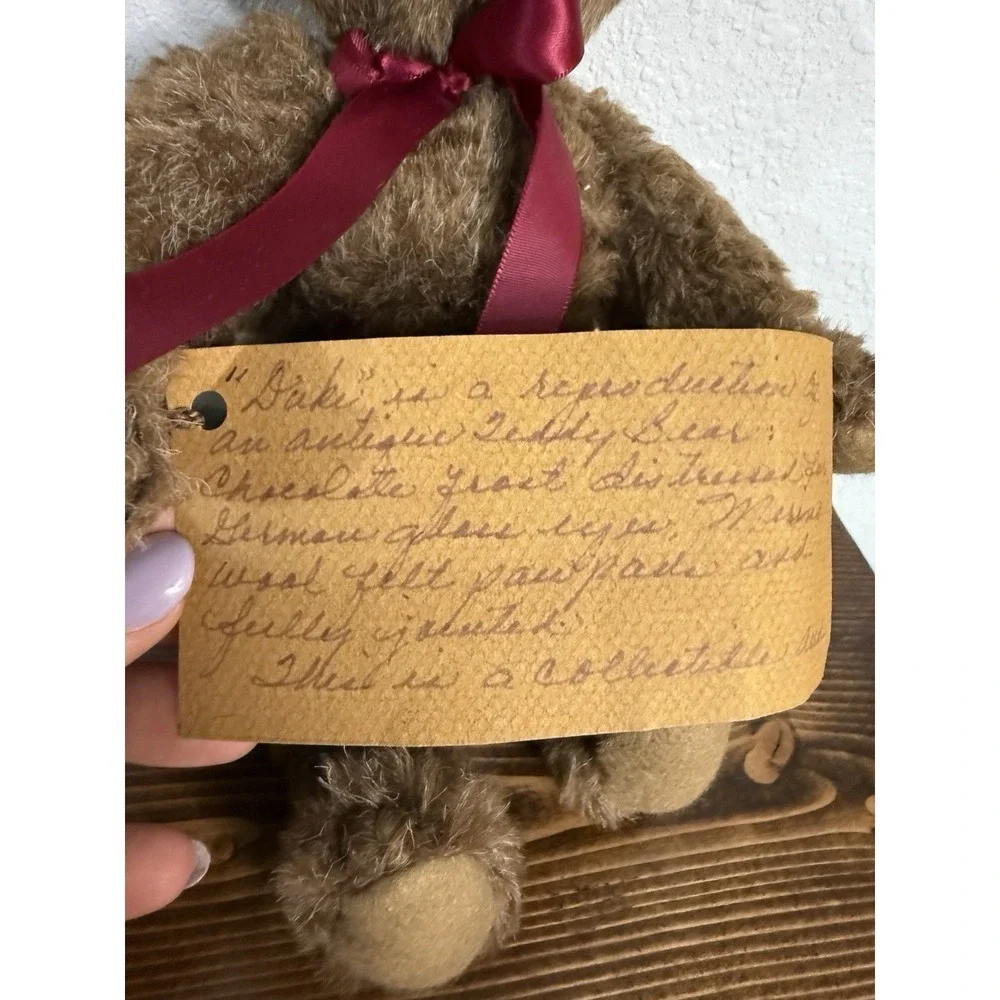 Artist Teddy Bear Jan Ann Jointed Brown Mohair German‎ Glass Eyes Vintage